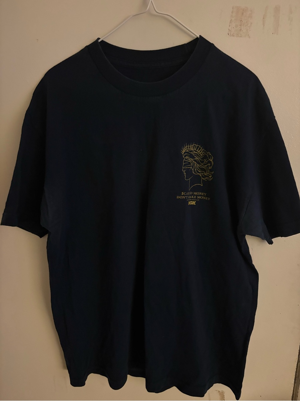 Kids Navy Graphic Tee with Gold Print